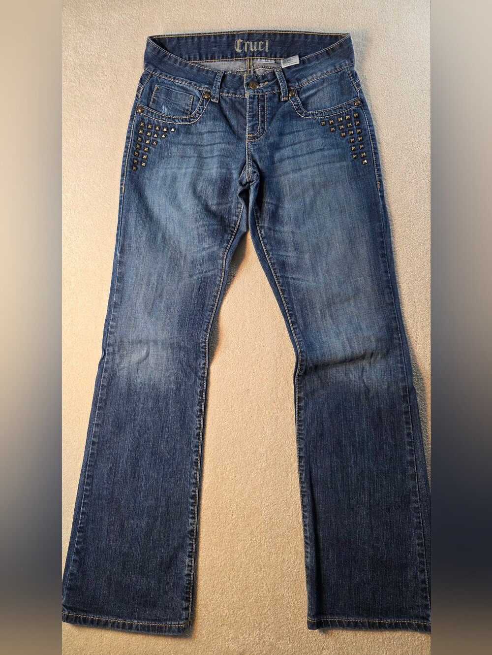 Cruel Keri Jeans Embellished Low Rise Bootcut Western Cowgirl Womens 31